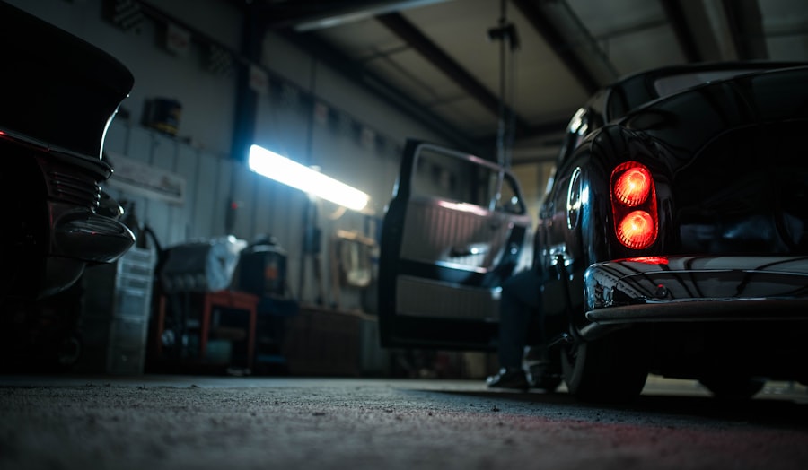 Vehicle on a lift during a warranty inspection